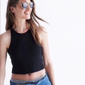 Madewell Offline Crop Tank, Black XXS